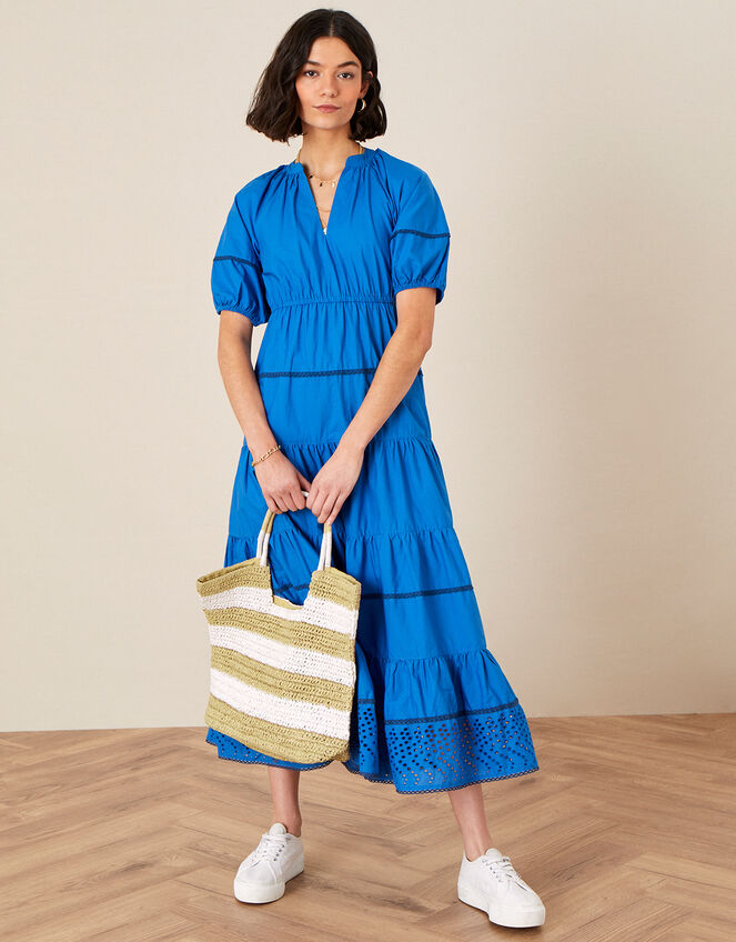 Seema Stripe Straw Shopper Bag, , large