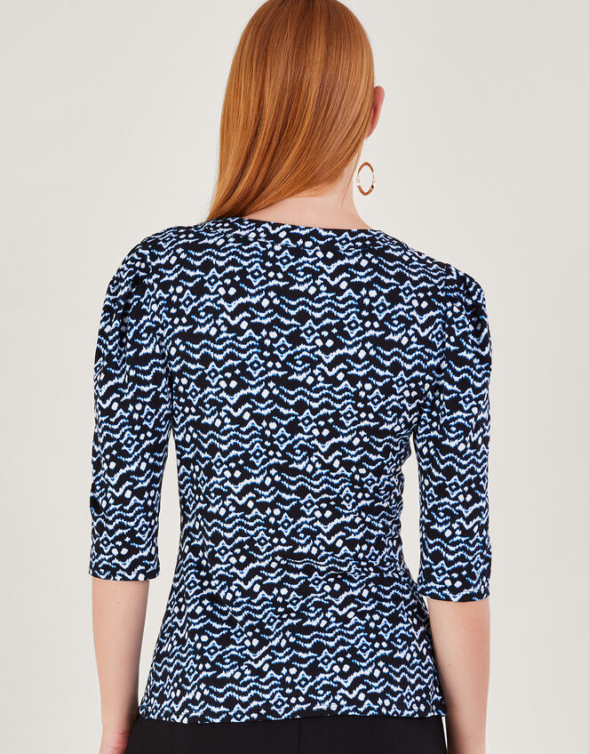 Gio Print Blouse, Black (BLACK), large