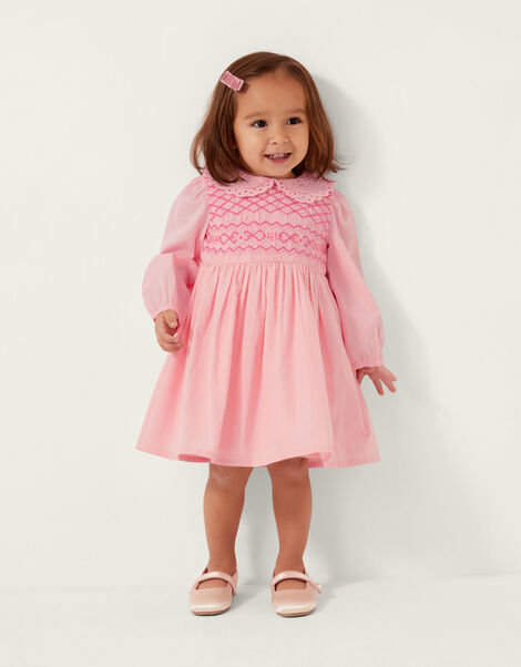 Baby Floral Smocked Dress & Briefs Set, Pink (PINK), large