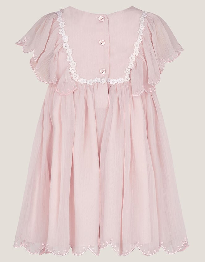 Baby Summer Flutter Sleeve Scallop Dress, Pink (PINK), large
