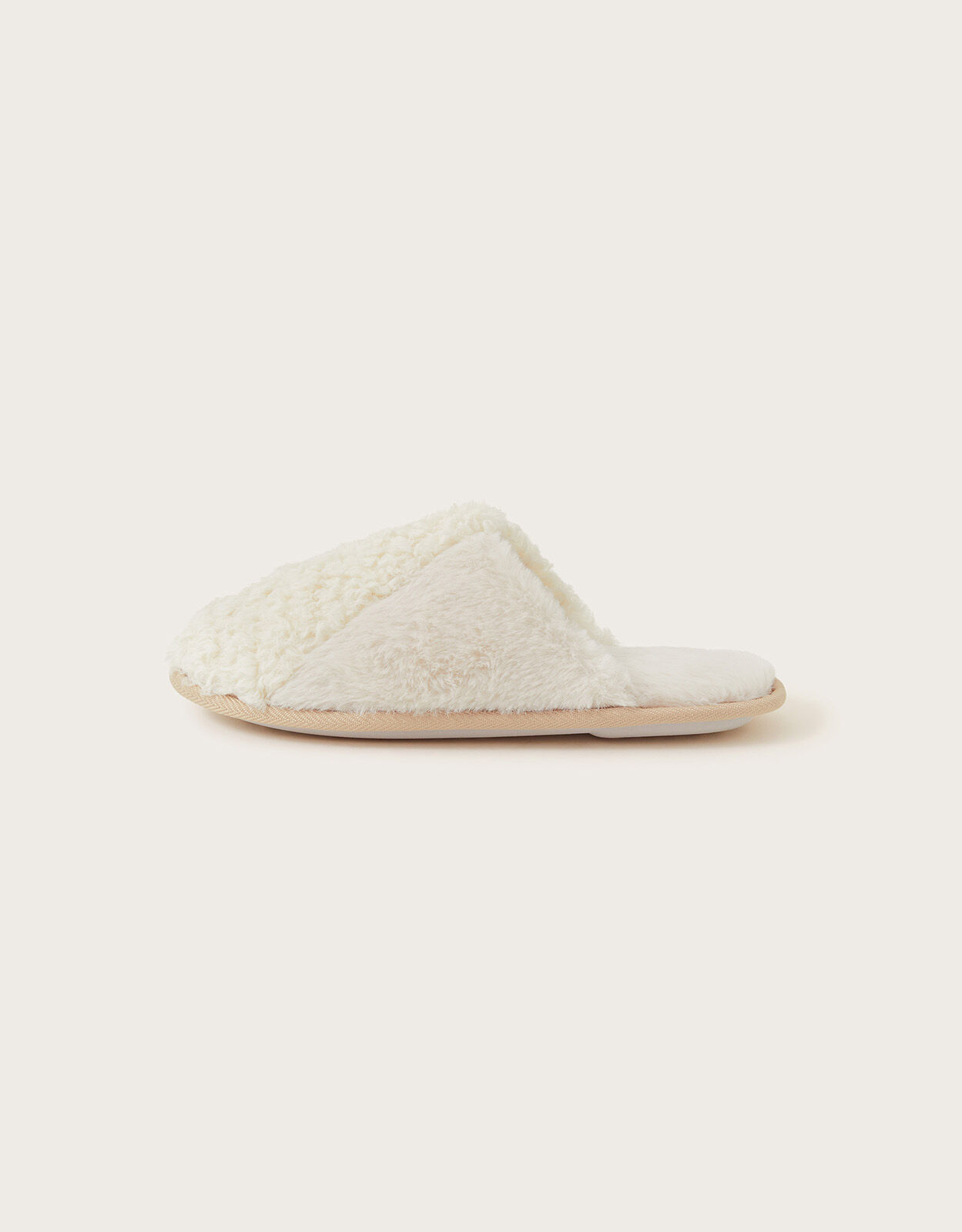 Boucle Mule Slippers Cream Women s Shoes Monsoon Global