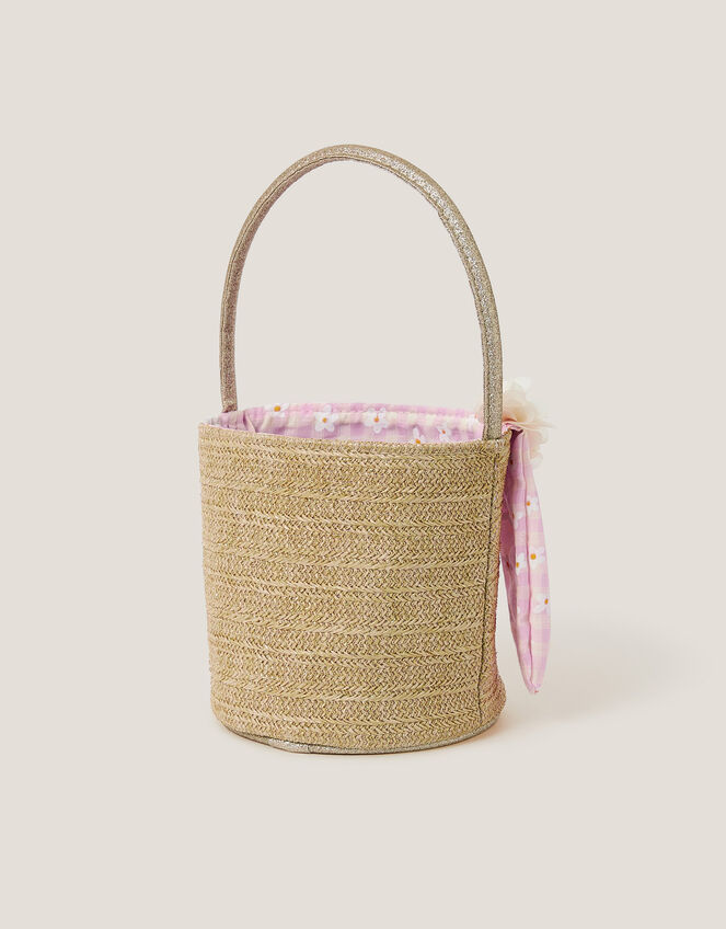 Bunny Gingham Basket Bag, , large