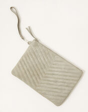 Quilted Suede Clutch Bag, , large