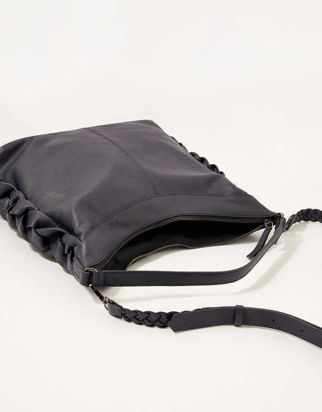 Plaited Leather Shoulder Bag, , large