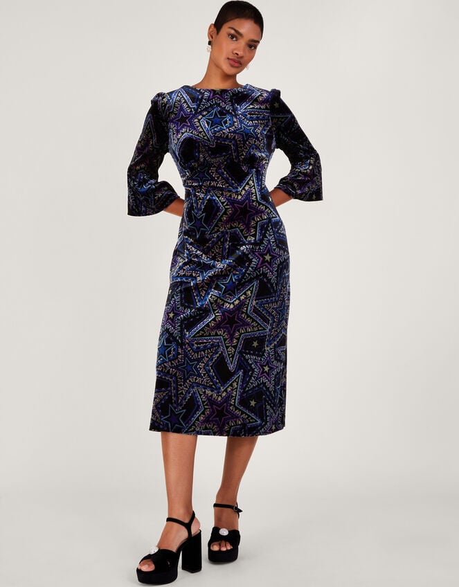Serenity Velvet Dress, Black (BLACK), large