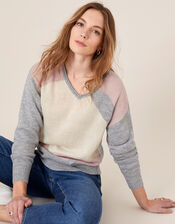 Colour-Block Jumper, Grey (GREY), large