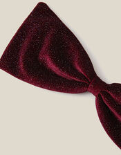 Sparkle Velvet Bow Hair Clip, Red (BURGUNDY), large