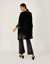 Wendy Velvet Embroidered Kimono, Black (BLACK), large