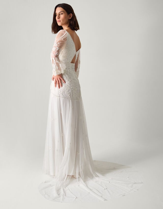 Josette Embellished Maxi Wedding Dress, Ivory (IVORY), large