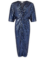 Symba Sequin Twist Midi Dress, Blue (NAVY), large