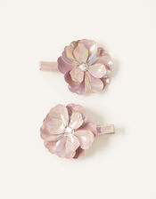 Pearly Shine Flower Hair Clips, , large