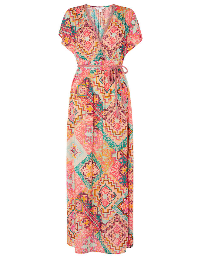 Printed Maxi Dress, Orange (ORANGE), large