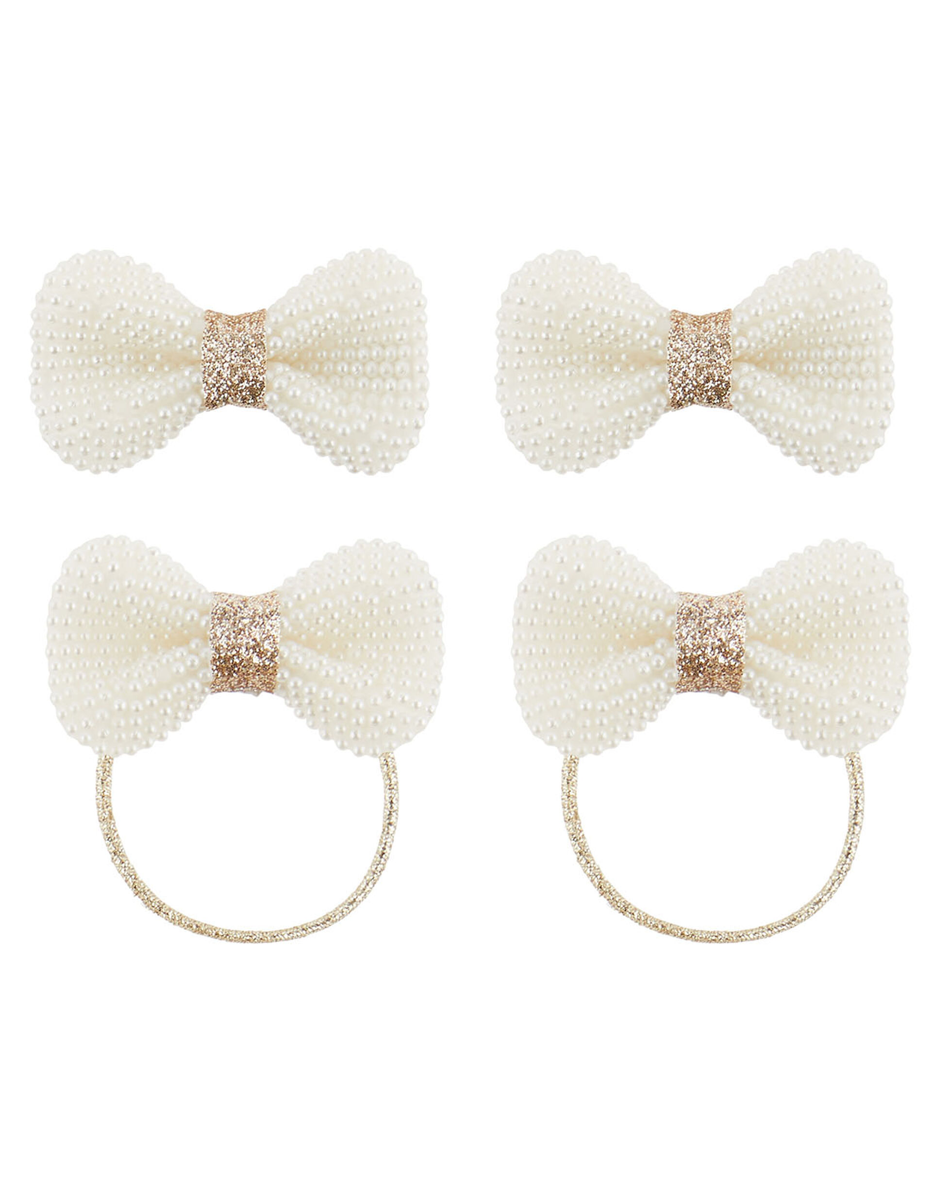 Pearly Bow Hair Accessory Set, , large
