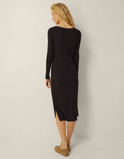 Lulu Lace Knitted Midi Dress, Black (BLACK), large