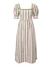 India & Mills Katie Stripe Midi Dress, White (WHITE), large