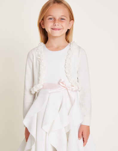 3D Petal Cardigan, Ivory (IVORY), large