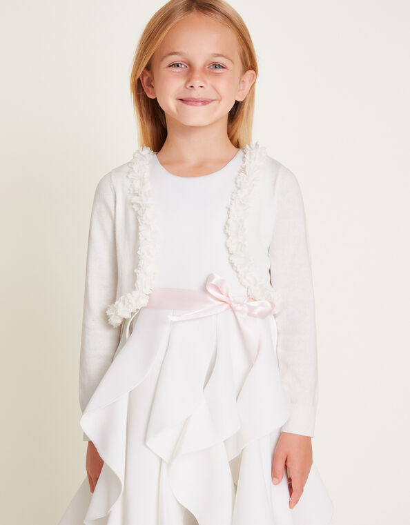 3D Petal Cardigan, Ivory (IVORY), large
