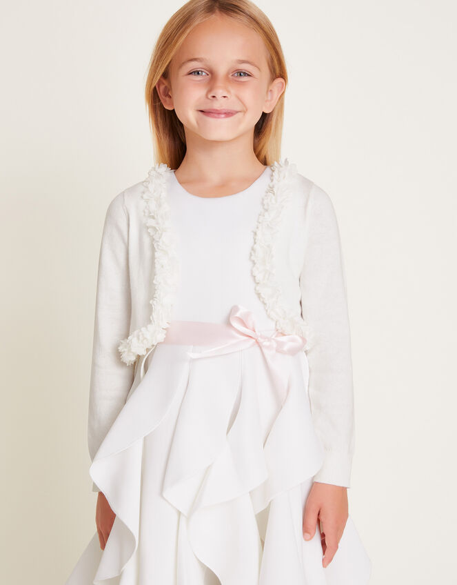 3D Petal Cardigan, Ivory (IVORY), large