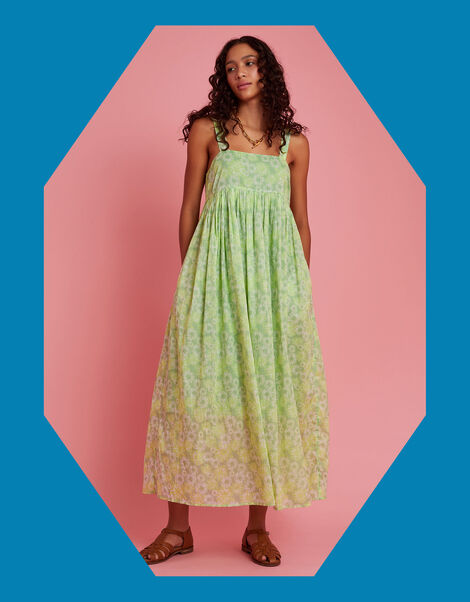 Scotch & Soda Sleeveless Floral Maxi Dress, Green (LIME), large