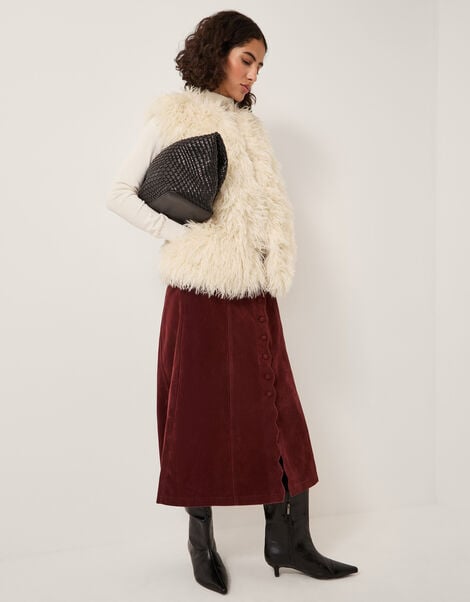 Maeve Shaggy Faux Fur Gilet, Ivory (IVORY), large