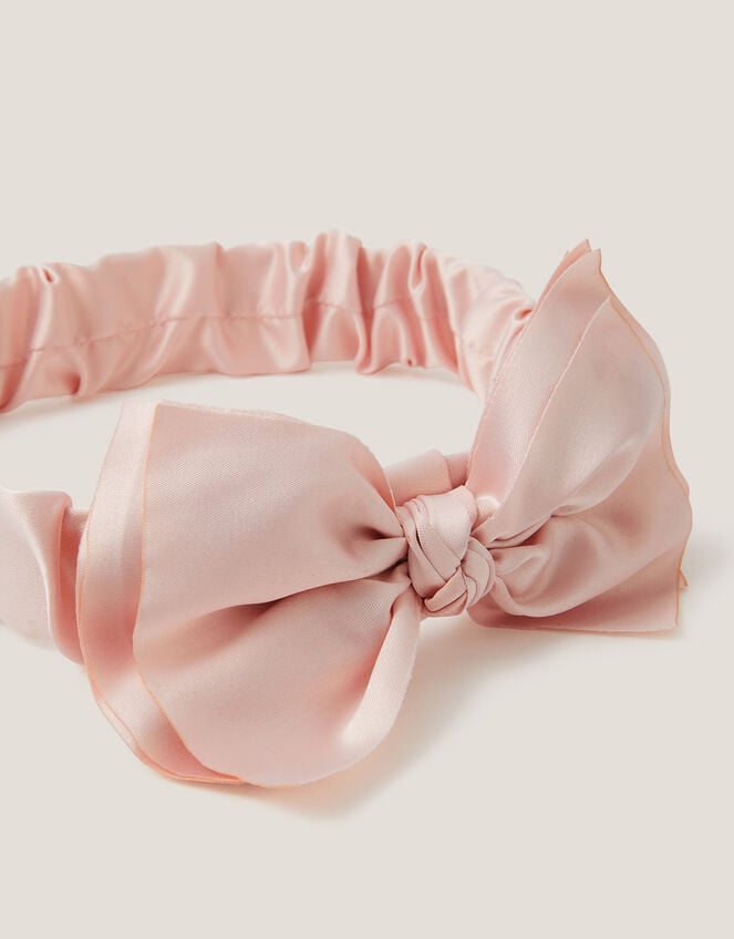 Satin Bow Bando Headband, , large