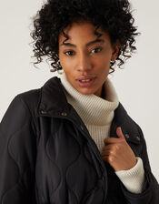 Orla Padded Coat in Recycled Polyester, Black (BLACK), large