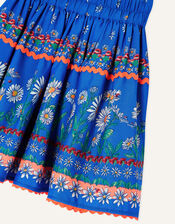 Daisy Print Skirt, Blue (BLUE), large