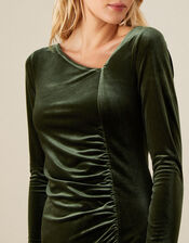 Catriona Velvet Shift Dress, Green (OLIVE), large