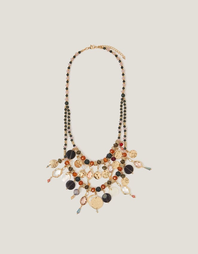 Mixed Bead Statement Layered Necklace, , large