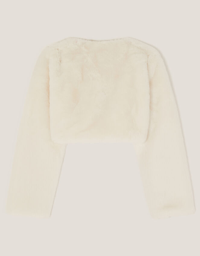 Marie Bow Faux Fur Shrug, Ivory (IVORY), large