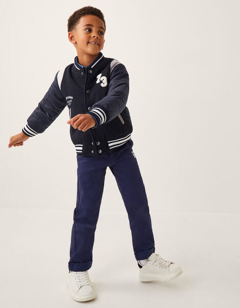 Varsity Bomber Jacket, Blue (NAVY), large