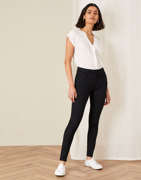 Nadine Regular Length Jeans with Organic Cotton, Black (BLACK), large