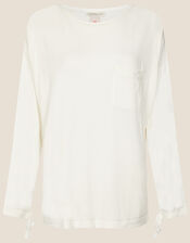 Plain Long Sleeve Top, Ivory (IVORY), large