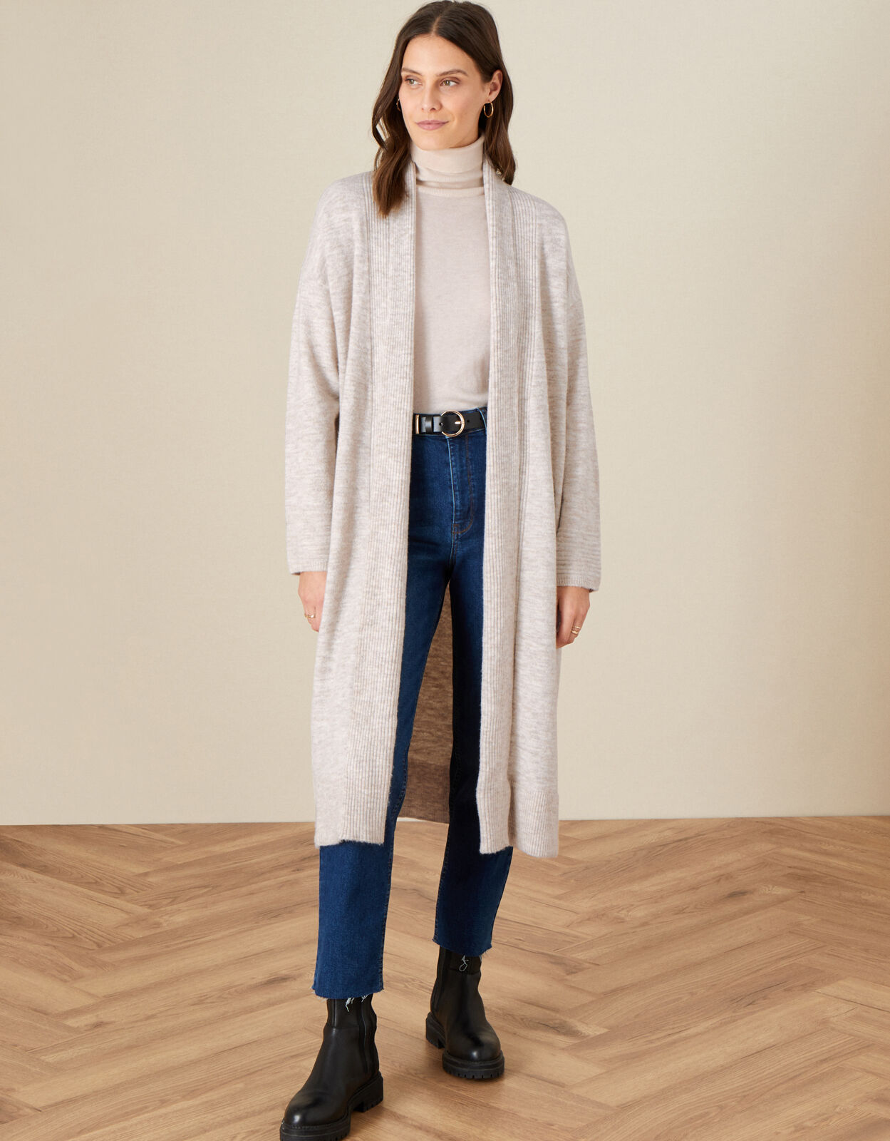 Maxi wool top cardigan