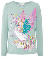 Pegasus Glitter Top with LENZING™ ECOVERO™, Blue (AQUA), large