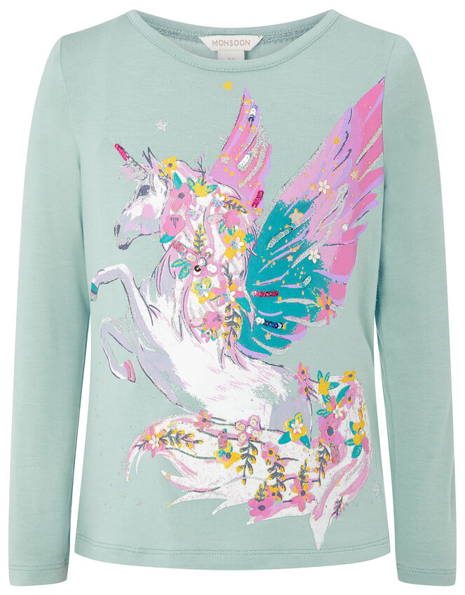 Pegasus Glitter Top with LENZING™ ECOVERO™, Blue (AQUA), large