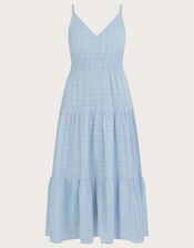 Belle Broderie Tiered Dress, Blue (BLUE), large