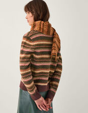 Scout Fair Isle Jumper & Scarf Set, Orange (ORANGE), large