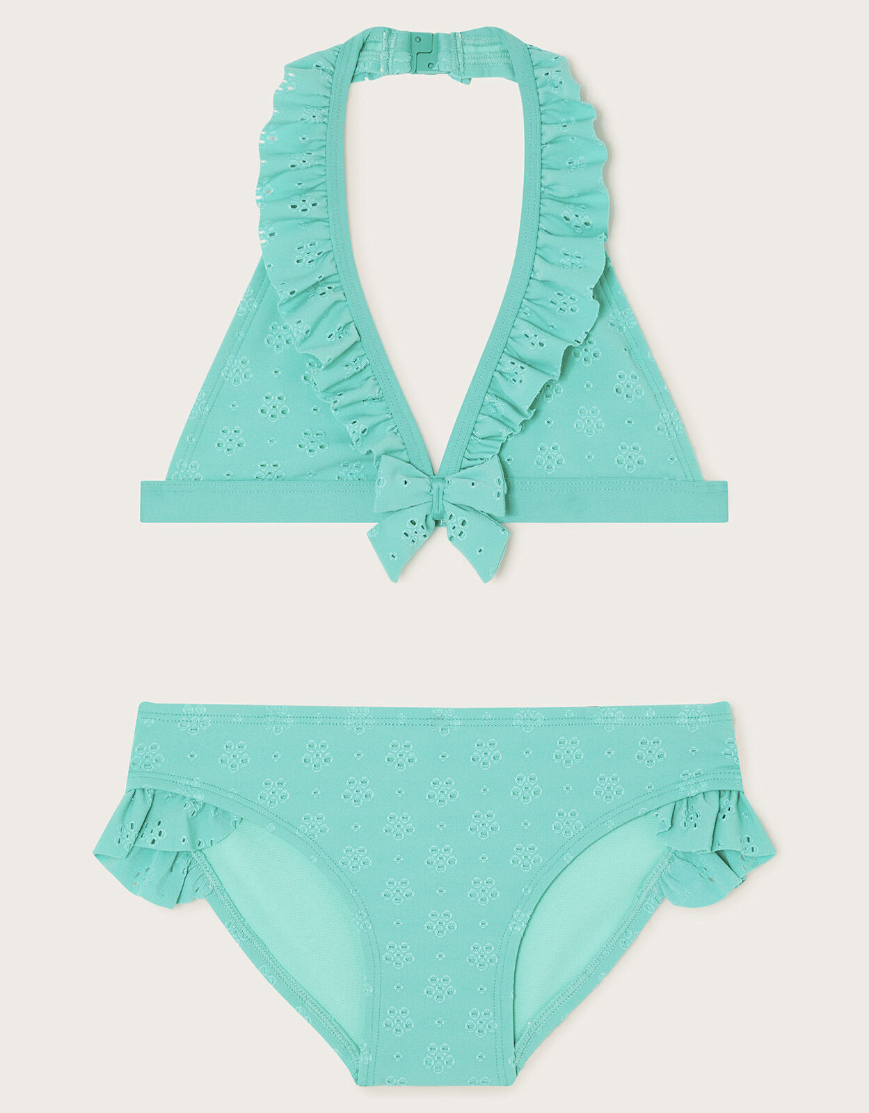 Broderie Triangle Bikini Set Blue Girls Beach Swimwear Monsoon Global