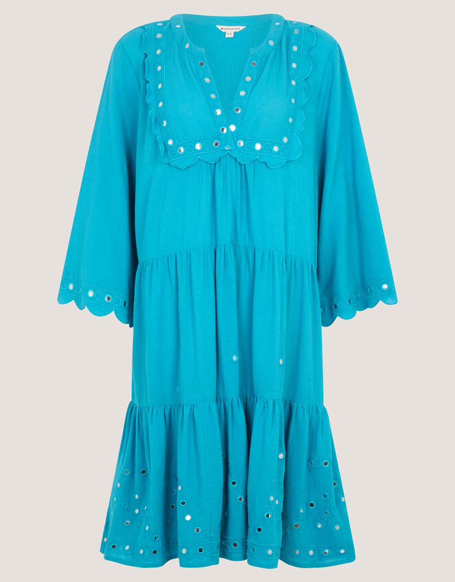 Maddie Mirror Midi Kaftan, Teal (TEAL), large