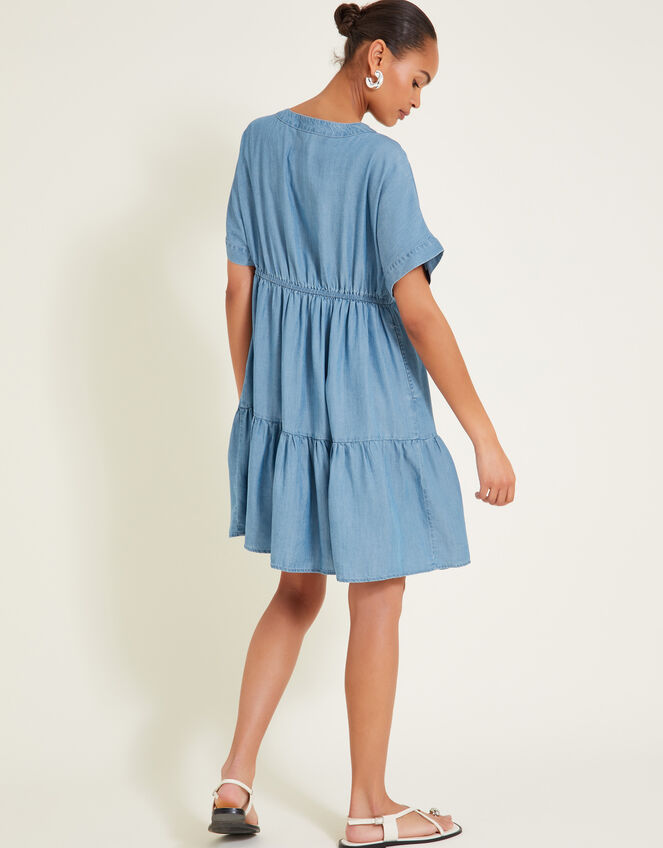 Lace Embroidered Dress, Blue (DENIM BLUE), large