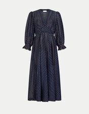 East Polka Dot Dress, Blue (NAVY), large