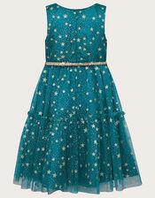 Tania Star Print Dress, Teal (TEAL), large