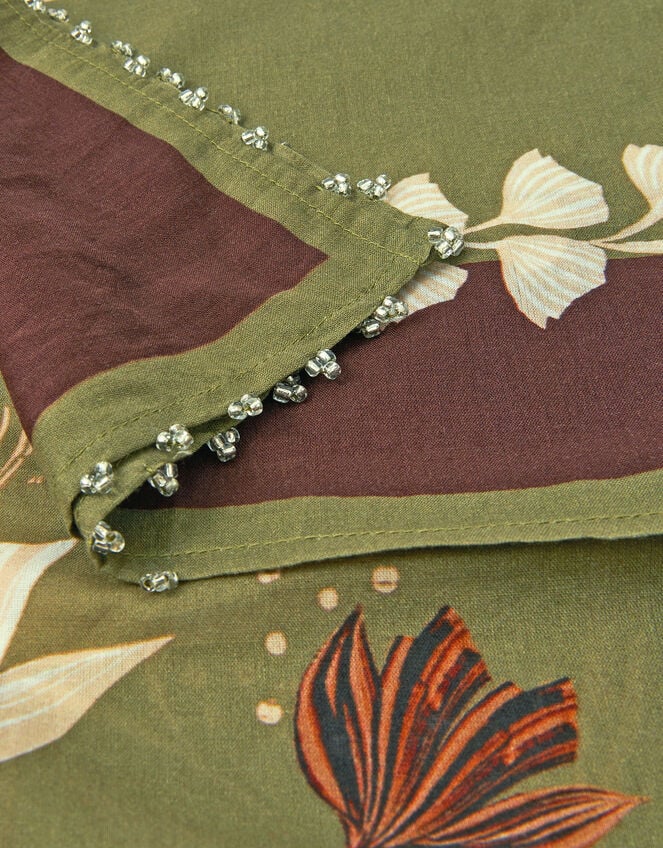 Ester Floral Square Cotton Scarf, , large