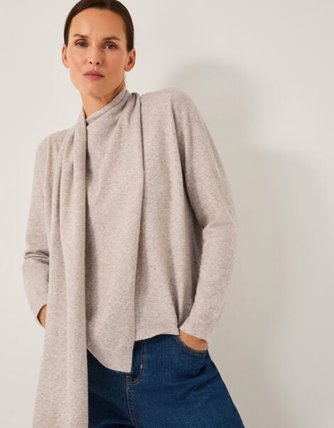 Sally 2-in-1 Scarf Jumper, Natural (NATURAL), large