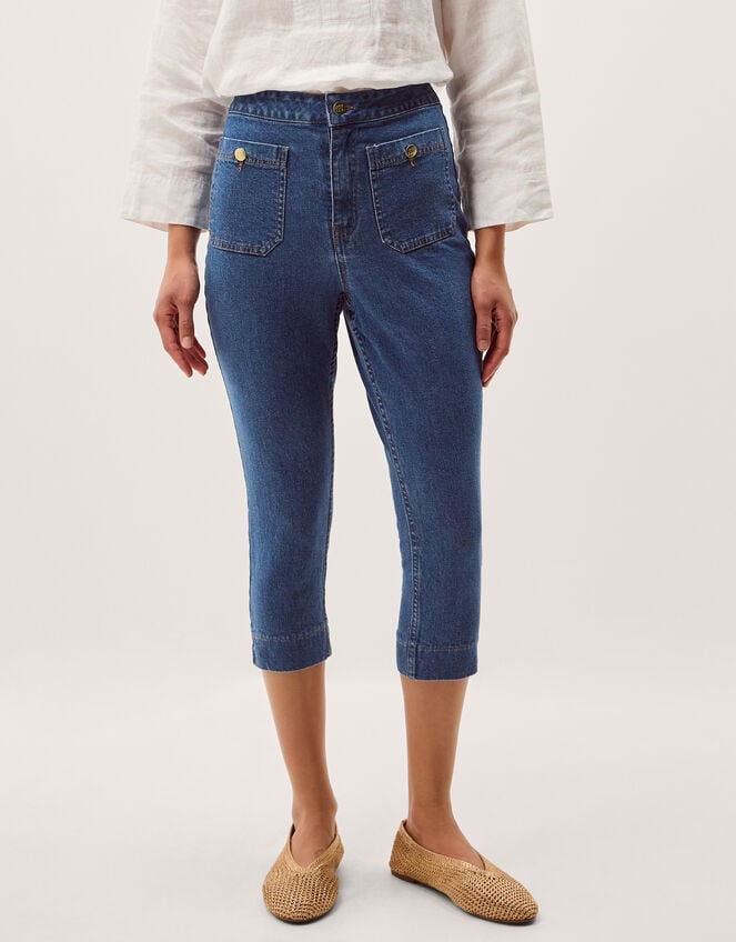 Cassie Capri Jeans, Blue (MID AUTHENTIC BLUE), large