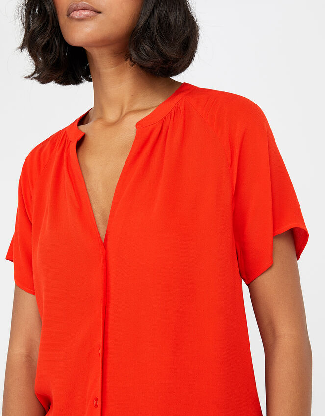 Zinnia Short Sleeve Blouse, Red (RED), large