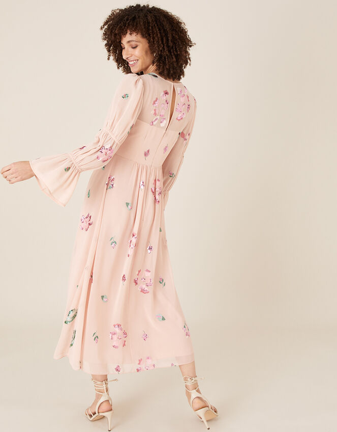 Hayley Embroidered Floral Tea Dress, Pink (PINK), large