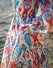 La Galeria Elefante Elizabeth Tie-Front Printed Maxi Dress, Multi (MULTI), large