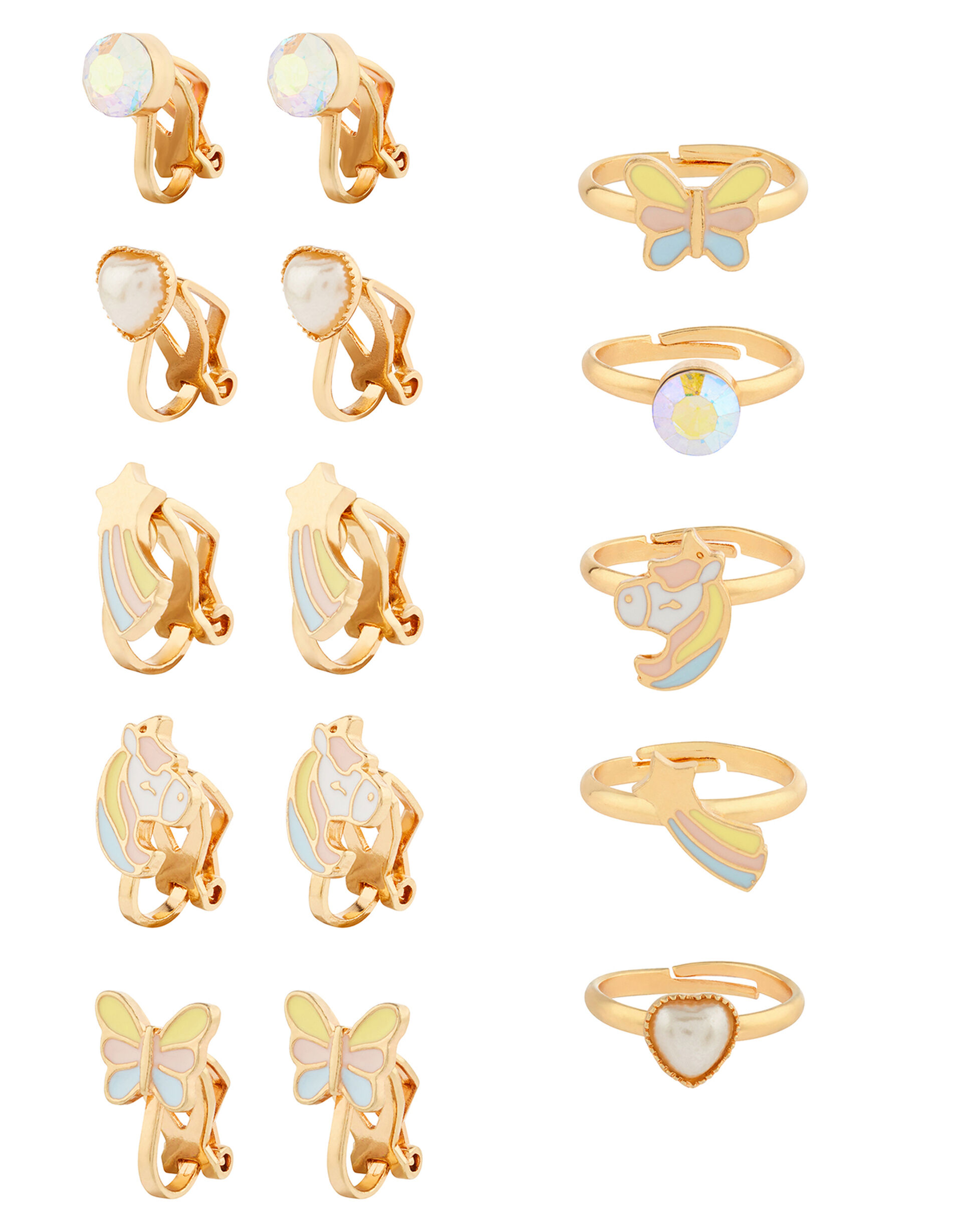 Stardust Unicorn Clip-On Earring and Ring Set, , large
